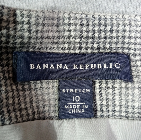 Banana Republic women Size 10 stretch Classic Gray Plaid Skirt - Picture 5 of 8